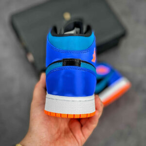 Air Jordan 1 Mid Racer Blue BlackTotal Orange Green Abyss For Sale