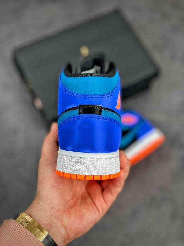 Air Jordan 1 Mid Racer Blue BlackTotal Orange Green Abyss For Sale