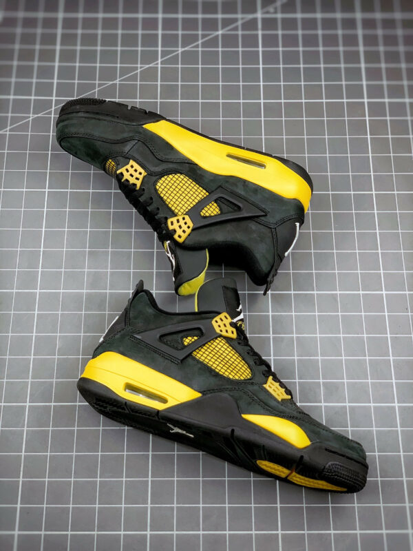 Air Jordan 4 Thunder Black Vibrant Yellow-White On Sale