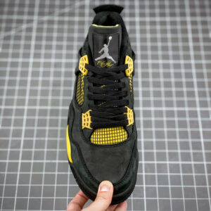 Air Jordan 4 Thunder Black Vibrant Yellow-White On Sale