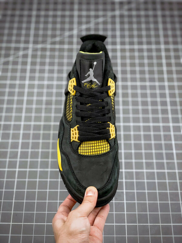 Air Jordan 4 Thunder Black Vibrant Yellow-White On Sale