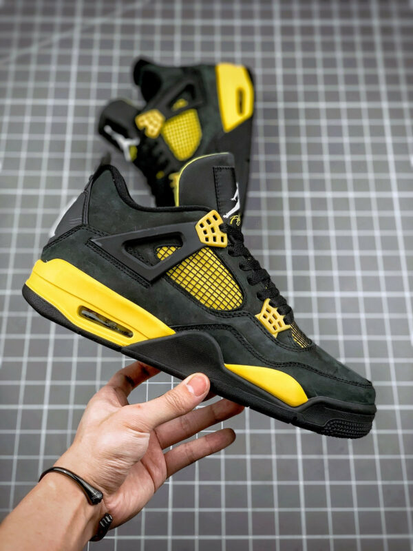 Air Jordan 4 Thunder Black Vibrant Yellow-White On Sale