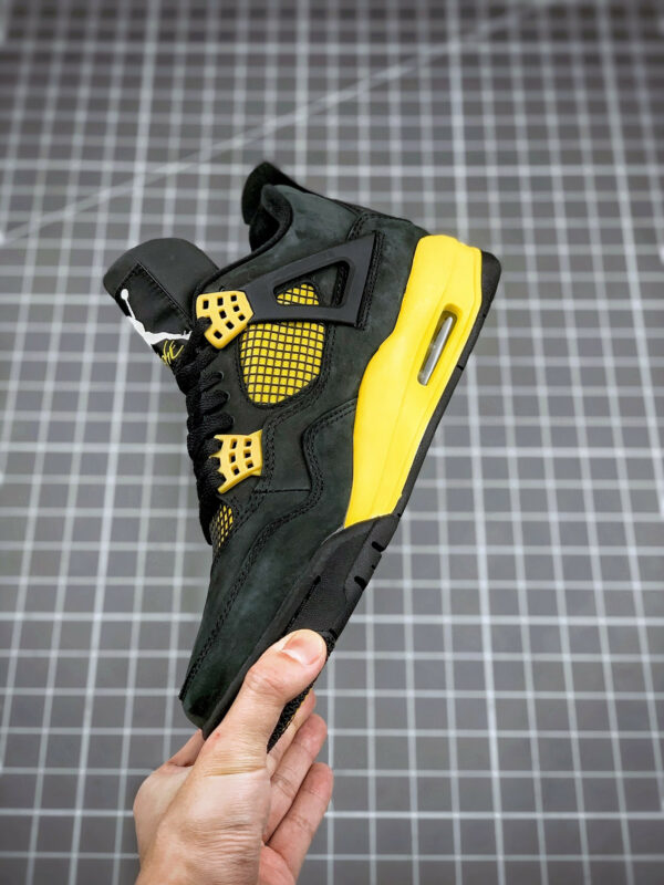 Air Jordan 4 Thunder Black Vibrant Yellow-White On Sale