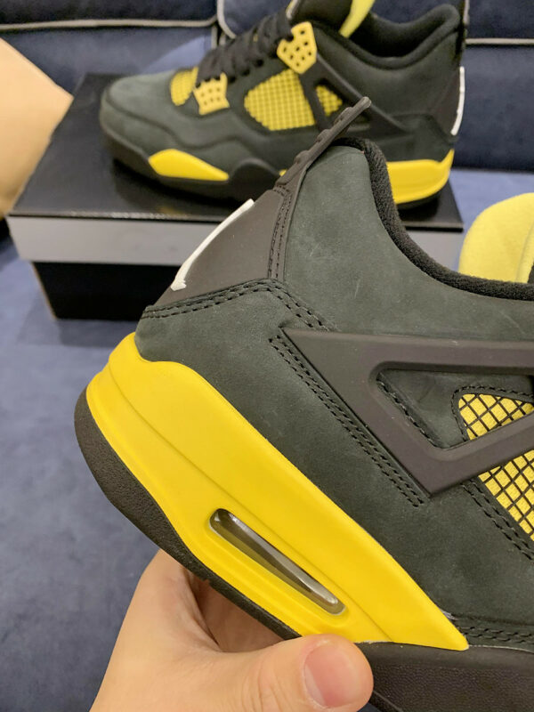 Air Jordan 4 Thunder Black Vibrant Yellow-White On Sale