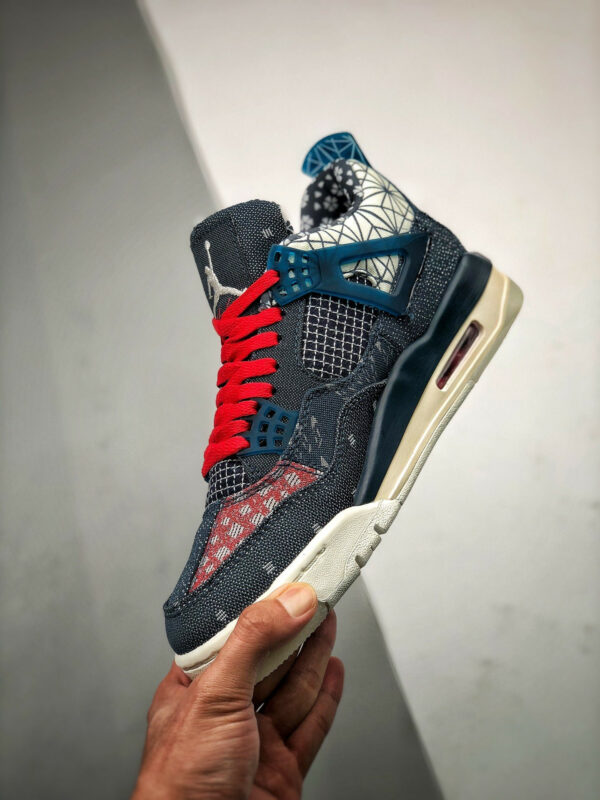 Air Jordan 4 SE Sashiko Deep Ocean Sail-Cement Grey-Fire Red For Sale