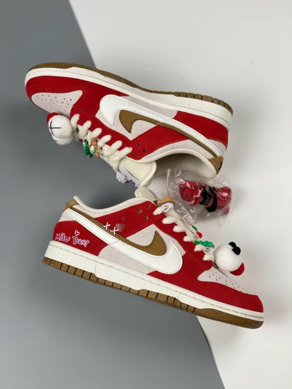 Custom Nike Dunk Low Christmas Red White For Sale