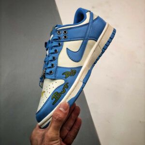 Custom Nike Dunk Low Sail Coast University Gold For Sale