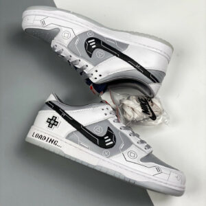 Custom Nike Dunk Low White Grey Black For Sale