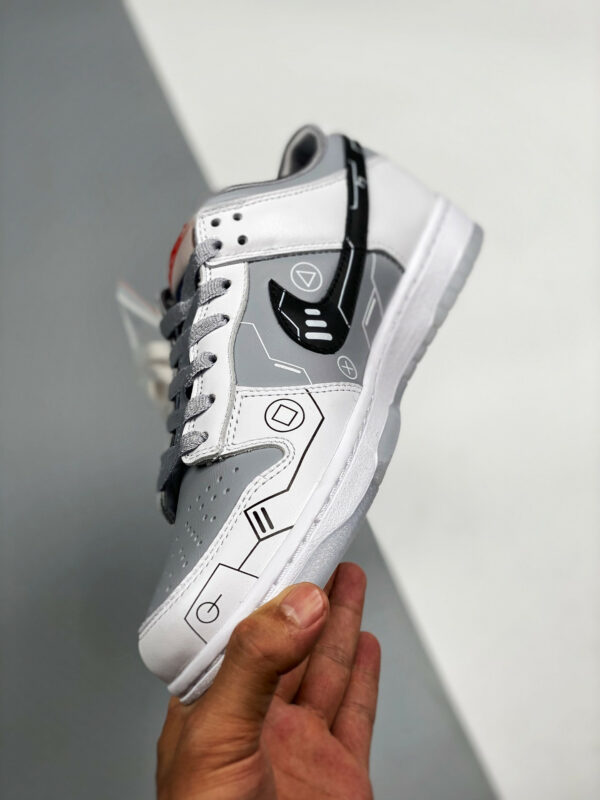 Custom Nike Dunk Low White Grey Black For Sale
