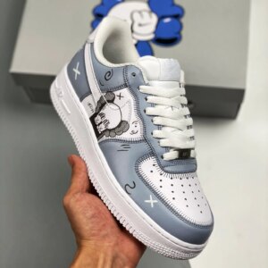 Custom x Kaws Nike Air Force 1 Low Blue White For Sale