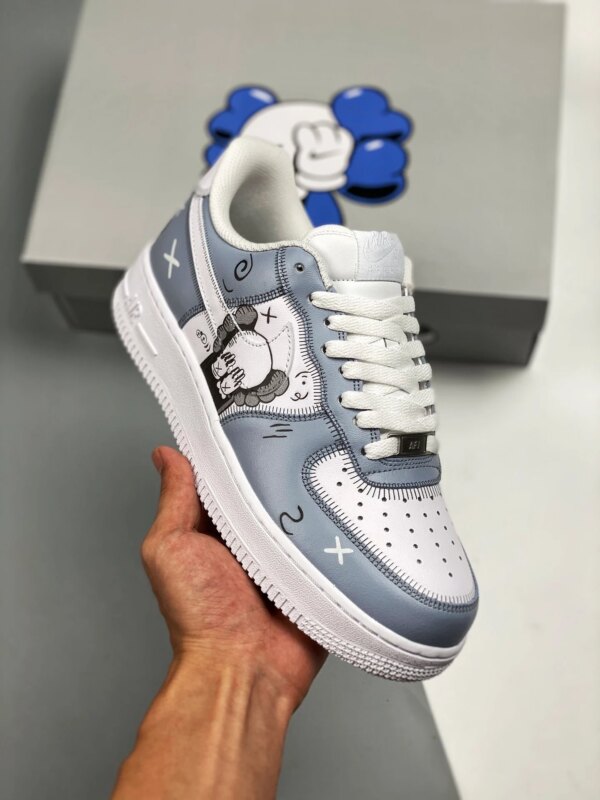 Custom x Kaws Nike Air Force 1 Low Blue White For Sale