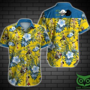 God Usopp Floral Yellow And Blue Hawaiian Shirt