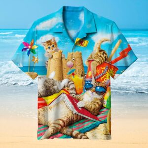 Happy Cat Hawaiian Shirt Outfit Summer Beach