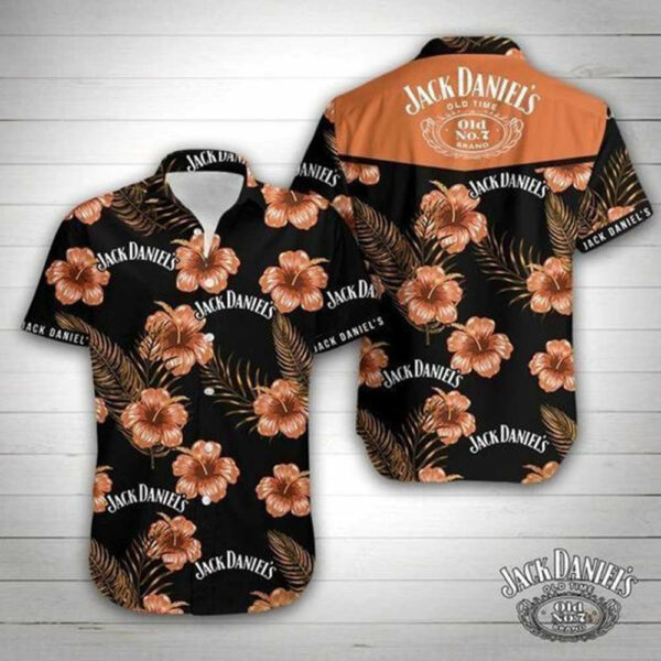 Jack Daniel'S Old Time Whiskey Tropical Hawaiian Shirt