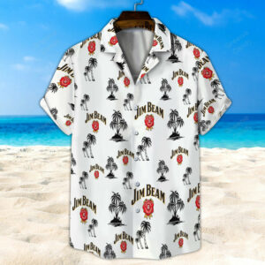 Jim Beam Palm Tree Seamless Pattern Hawaiian Shirt