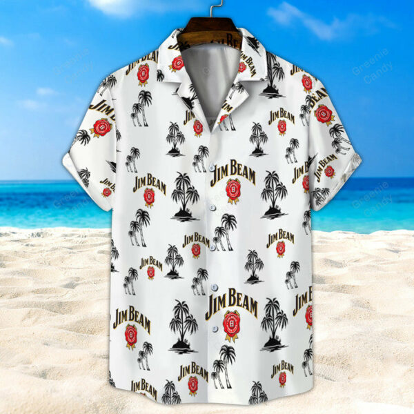 Jim Beam Palm Tree Seamless Pattern Hawaiian Shirt