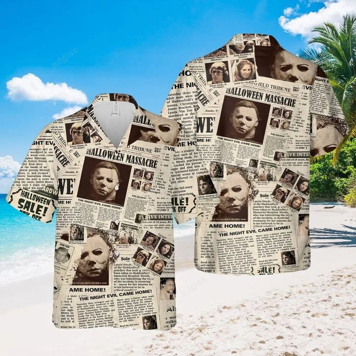 Michael Myers Newspaper Hawaiian Shirt