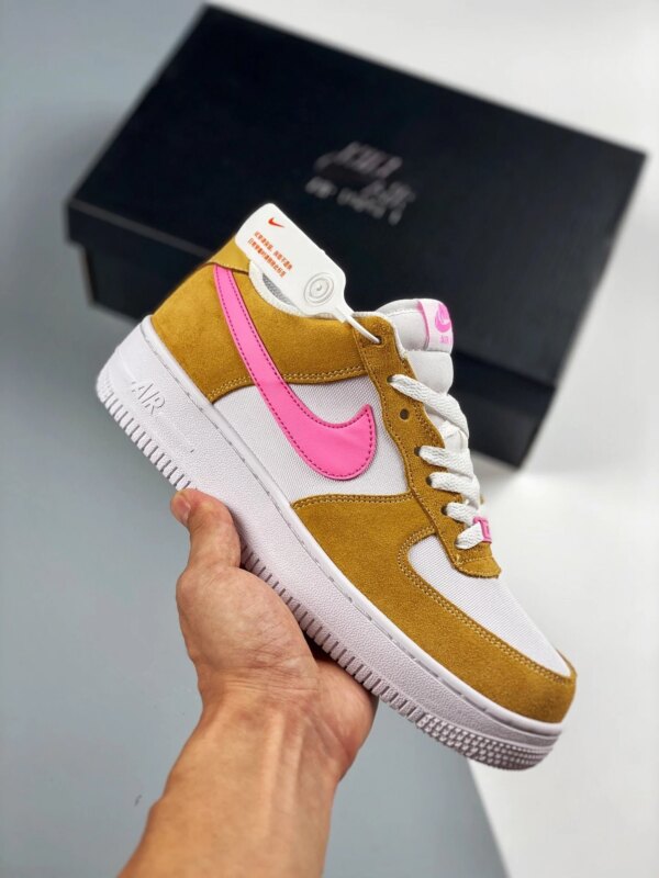 Nike Air Force 1 Flax White Pink DC1156-700 For Sale