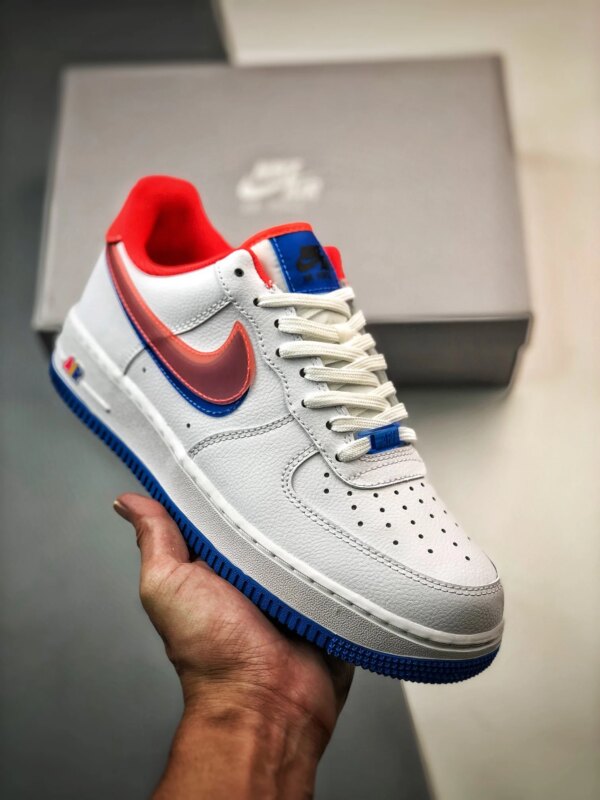 Nike Air Force 1 LV8 Double Swoosh White Red Blue For Sale