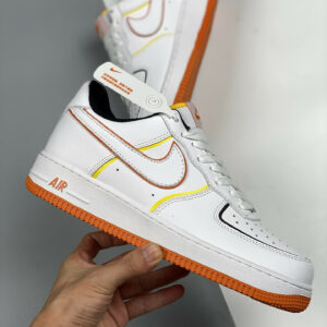 Nike Air Force 1 Low Diy White Orange Yellow For Sale