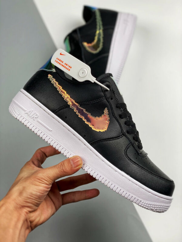 Nike Air Force 1 Low Iridescent Pixel Black Multi-Color-White For Sale