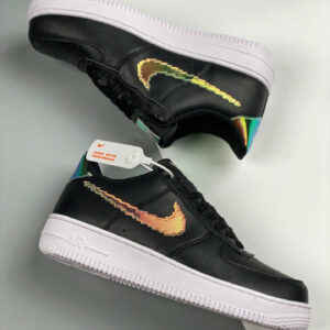 Nike Air Force 1 Low Iridescent Pixel Black Multi-Color-White For Sale