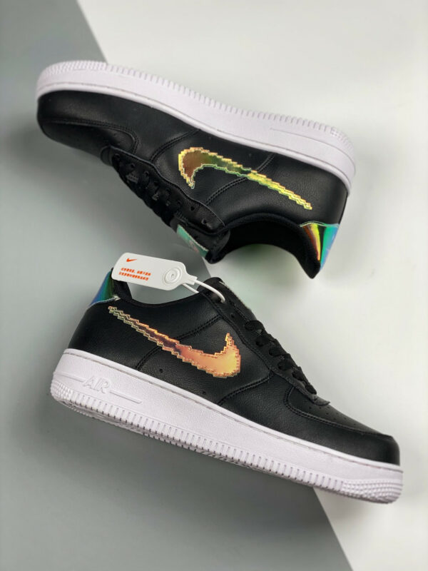 Nike Air Force 1 Low Iridescent Pixel Black Multi-Color-White For Sale