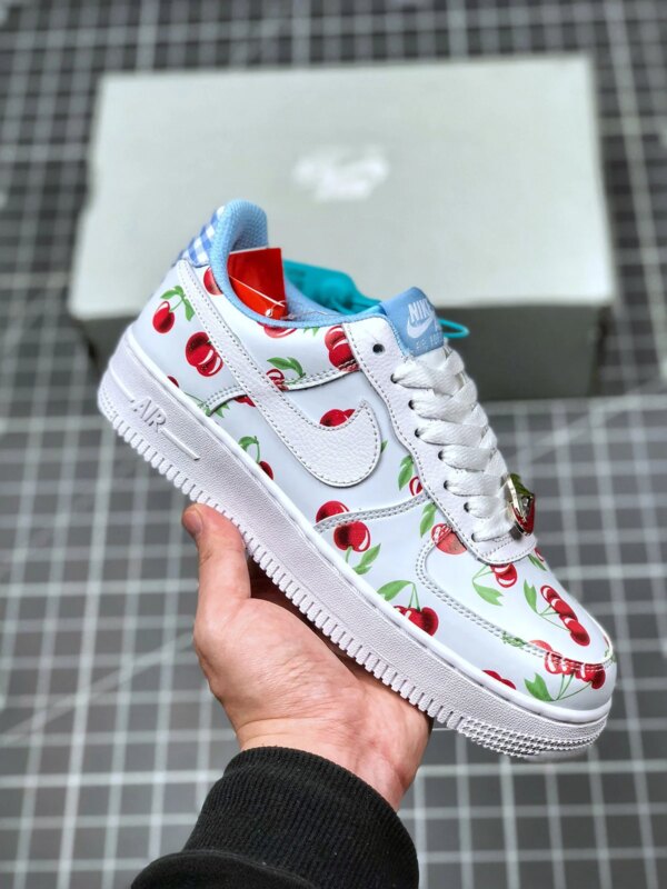 Nike Air Force 1 Low GS Cherry White University Blue-Track Red For Sale