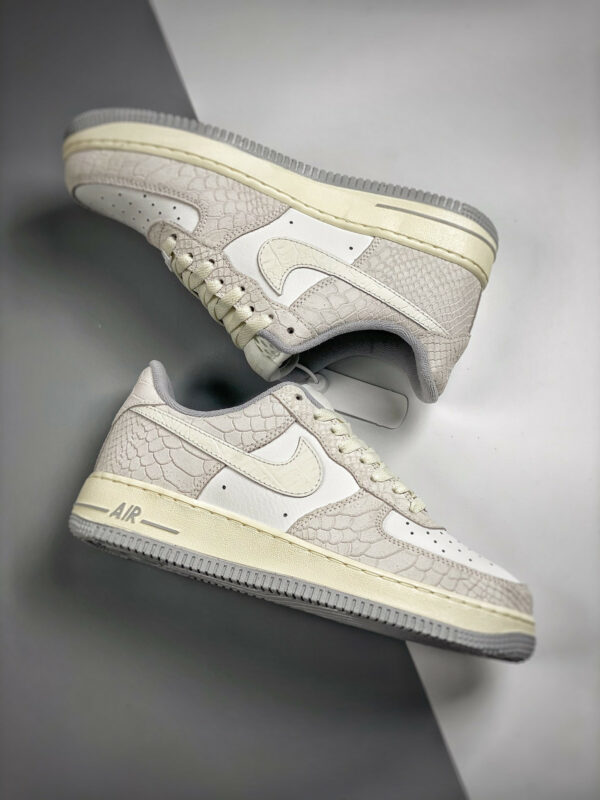 Nike Air Force 1 Low Snakeskin White Wolf Grey For Sale