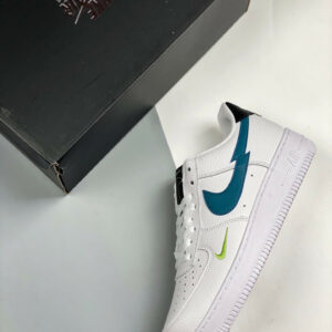 Nike Air Force 1 Low White Aquamarine-Lime Glow-Off Noir For Sale