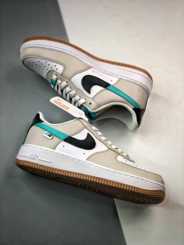 Nike Air Force 1 Spliced Swoosh Tan Green DX6062-101 For Sale