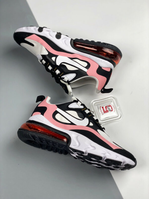 Nike Air Max 270 React Black White-Bleached Coral-Metallic Gold For Sale