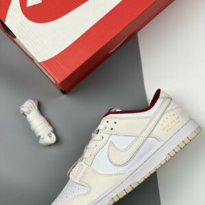 Nike Dunk Low Just Do It White Red-Photon Dust DV1160-100 For Sale