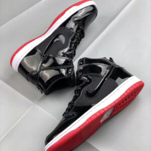 Nike SB Dunk High Bred Black White-Varsity Red For Sale