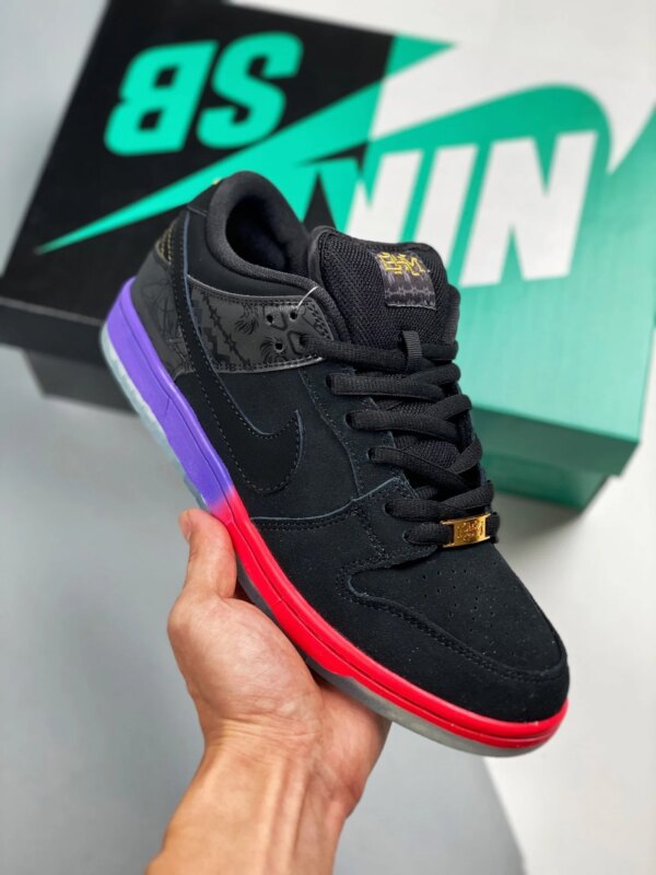 Nike SB Dunk Low BHM Black Black-Purple Venom 504750-001 For Sale