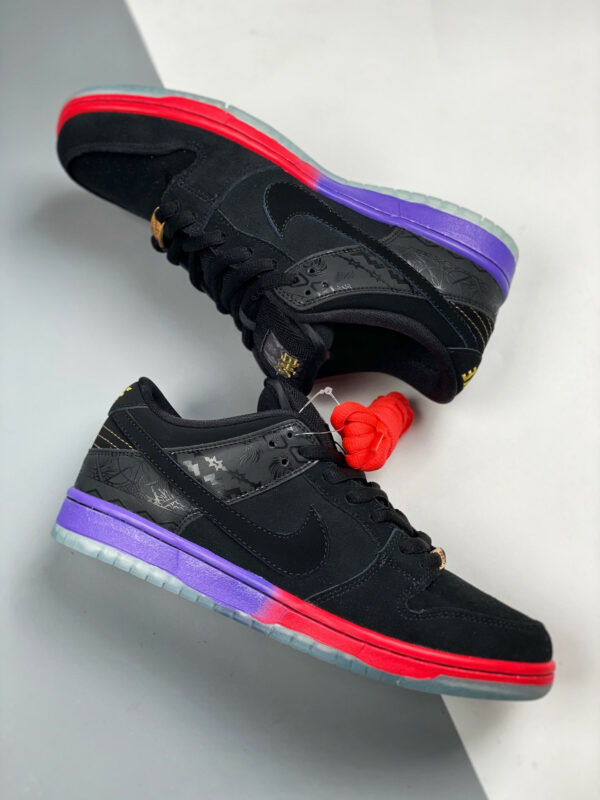 Nike SB Dunk Low BHM Black Black-Purple Venom 504750-001 For Sale