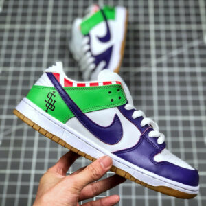 Nike SB Dunk Low White Purple Green For Sale