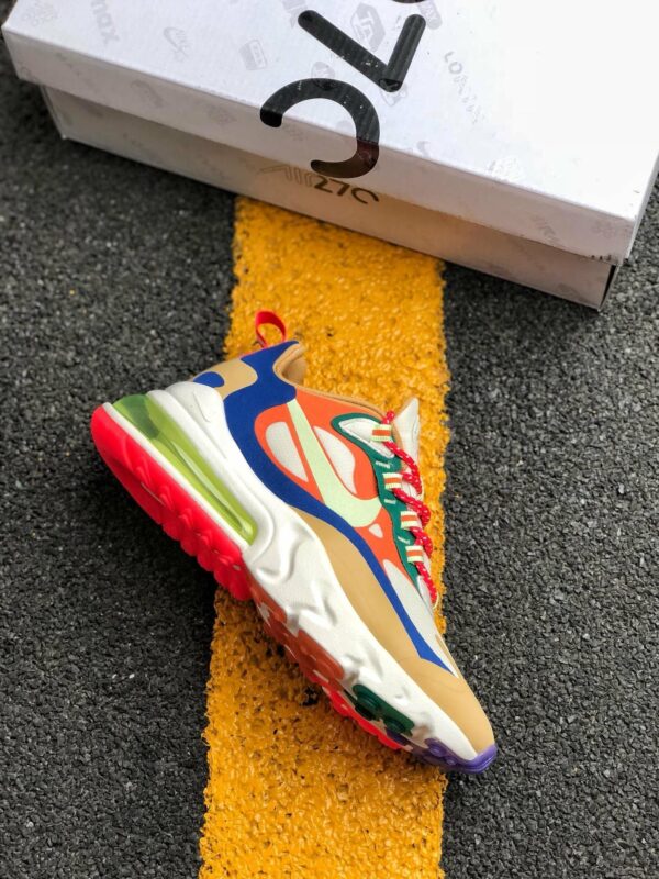 Nike Wmns Air Max 270 React Desert Sand Volt Blue For Sale