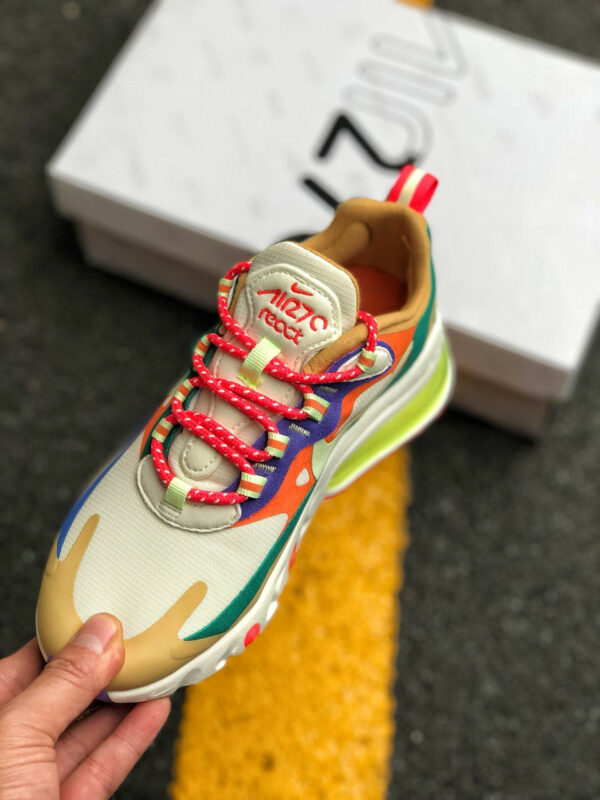 Nike Wmns Air Max 270 React Desert Sand Volt Blue For Sale