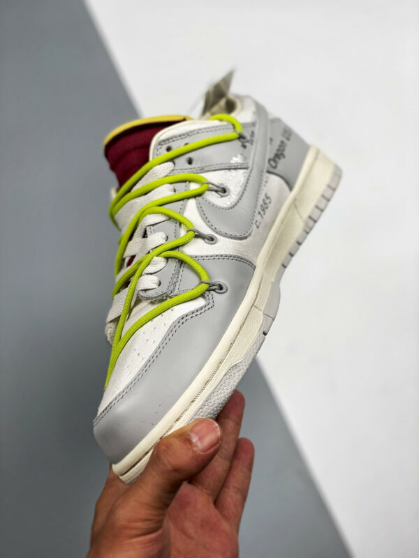 Off-White x Nike Dunk Low 08 of 50 Sail Grey For Sale