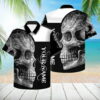 Personalized Custom Name Black And White Skull Hawaiian Shirt