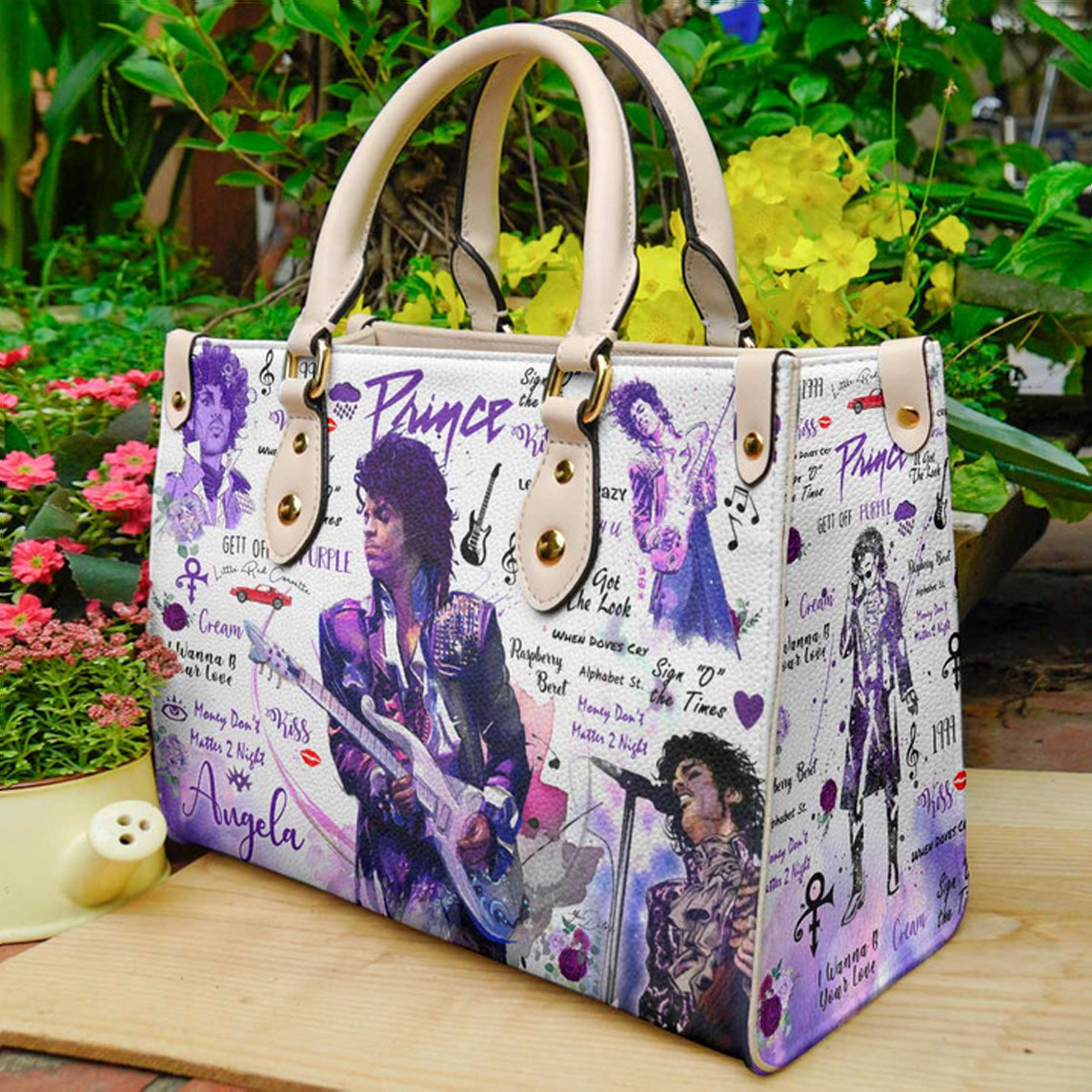 Prince Purple Women Leather Hand Bag