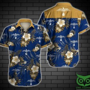 Rick Springfield Musician Gold Flowers Blue Hawaiian Shirt