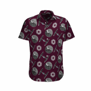 S Death Star Spaceships Purple Hawaiian Shirt