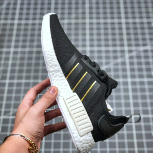 Adidas NMD R1 Black Gold Metallic Crystal White FW6433 For Sale