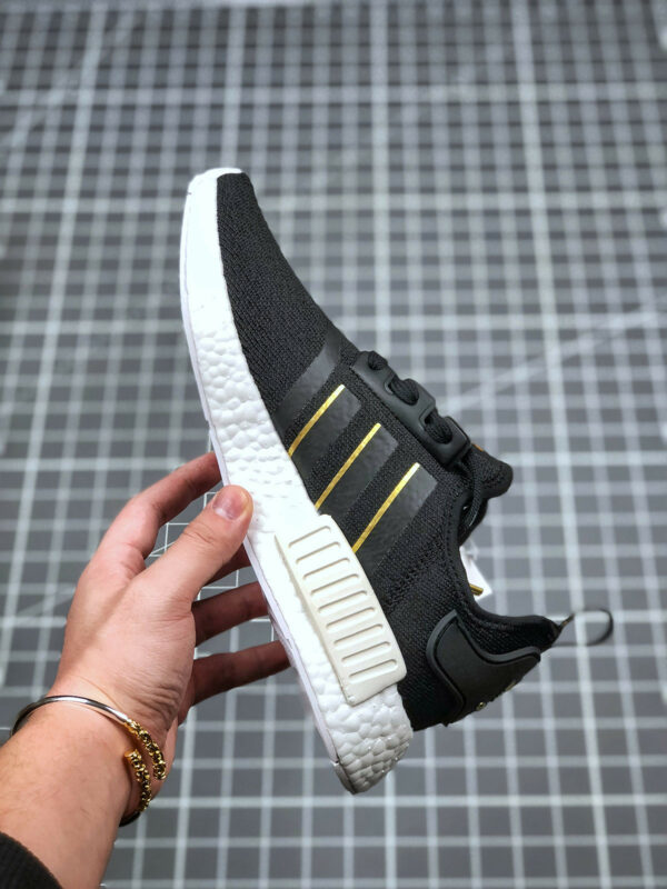 Adidas NMD R1 Black Gold Metallic Crystal White FW6433 For Sale