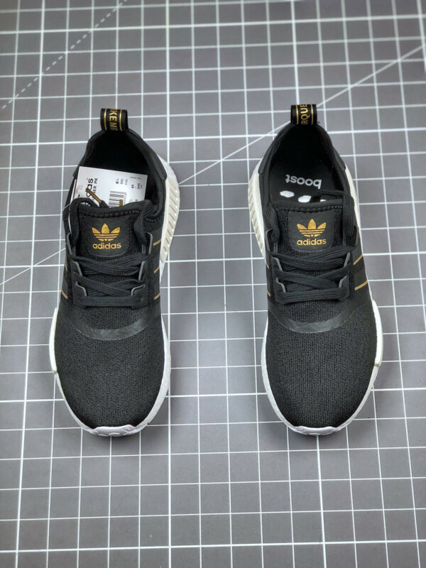 Adidas NMD R1 Black Gold Metallic Crystal White FW6433 For Sale