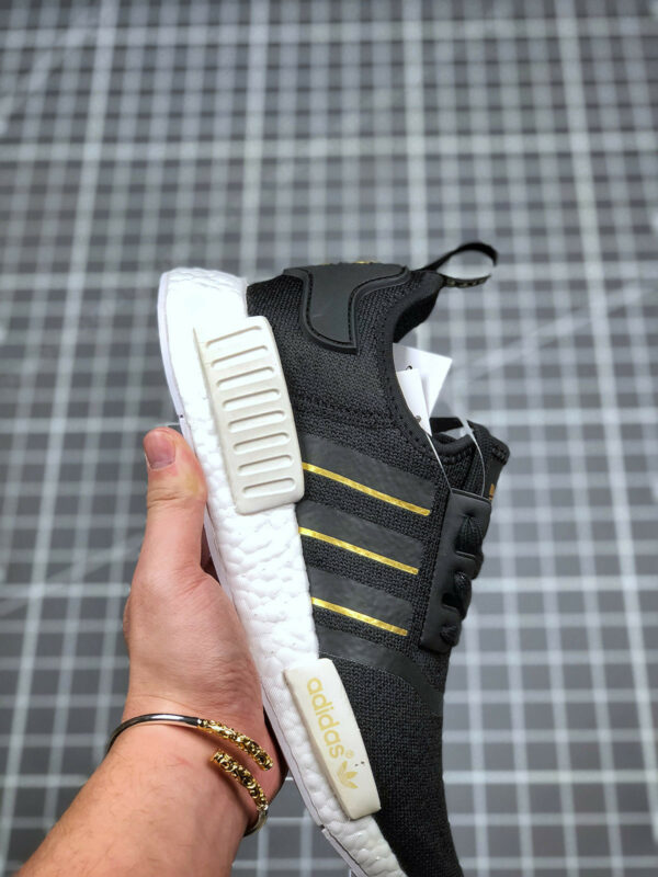 Adidas NMD R1 Black Gold Metallic Crystal White FW6433 For Sale