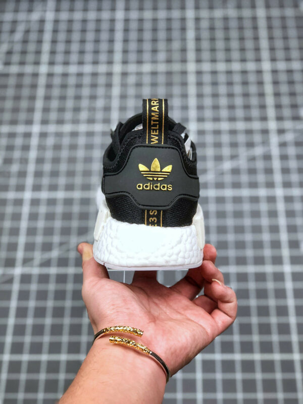 Adidas NMD R1 Black Gold Metallic Crystal White FW6433 For Sale