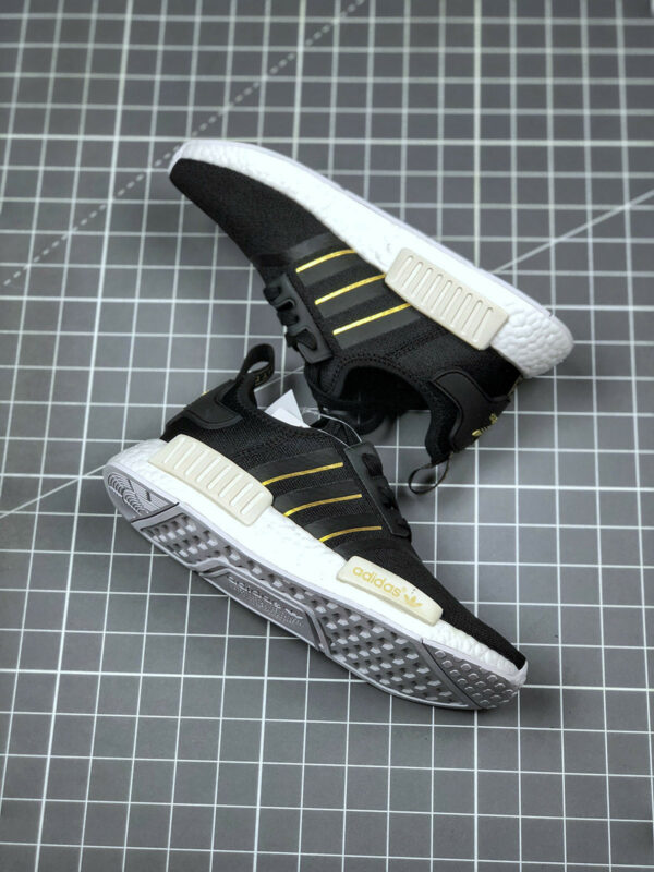 Adidas NMD R1 Black Gold Metallic Crystal White FW6433 For Sale